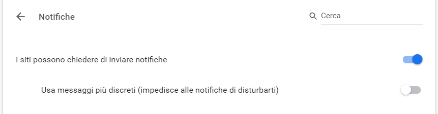 come togliere notifiche chrome 