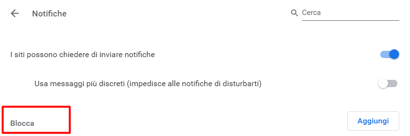 come togliere notifiche chrome